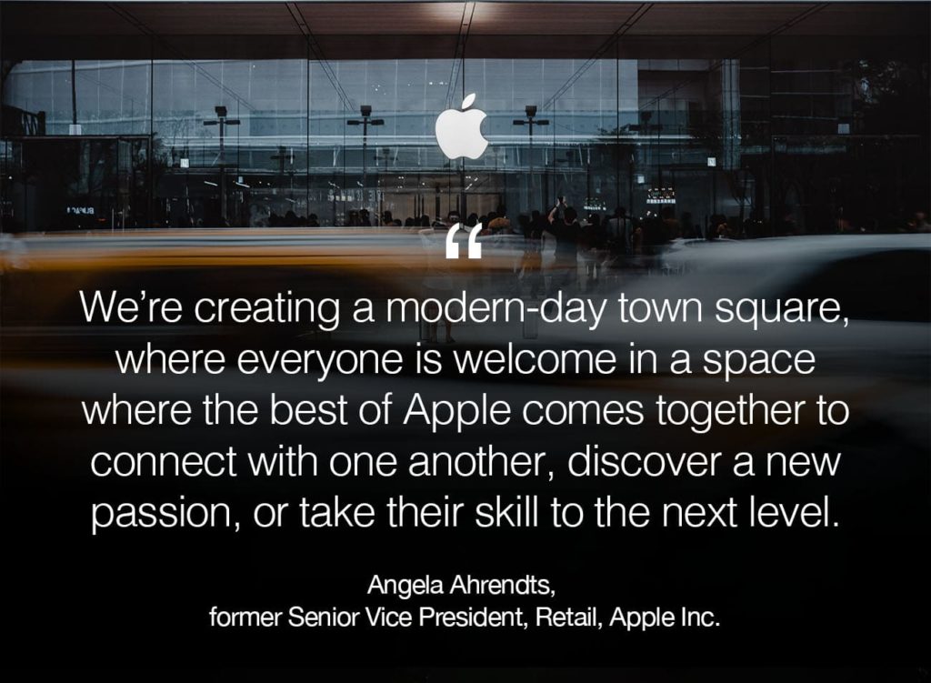 Angela Ahrendts quote about Apple's retail stores.